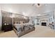 Expansive main bedroom with vaulted ceiling, living space, fireplace, and stylish decor at 419 Farmwood Way, Canton, GA 30115