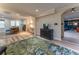 Finished basement featuring a seating area and dining table with white trim at 129 Ridgetree Ln, Marietta, GA 30068