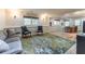 Finished basement with seating area, dining table, and outdoor access at 129 Ridgetree Ln, Marietta, GA 30068