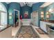 Luxurious bathroom with a soaking tub, glass shower, and granite countertops at 129 Ridgetree Ln, Marietta, GA 30068