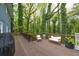 Large wooden deck with outdoor seating overlooking lush backyard at 1972 Tanglewood Dr, Snellville, GA 30078