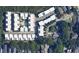 Aerial view of townhome community, showcasing landscaping and a central community pool at 35 Moda Ln, Atlanta, GA 30316