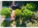 Aerial view shows mature trees surrounding the well maintained lawn of a single story home at 2685 Buena Vista Ave, Doraville, GA 30340