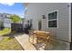 Backyard with patio featuring a table and chairs, offering a relaxed outdoor living space at 350 Hayden Cir, Woodstock, GA 30189