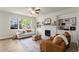 Inviting living room features a fireplace, built-in shelving and plenty of natural light at 350 Hayden Cir, Woodstock, GA 30189