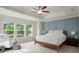 Serene main bedroom with tray ceiling, accent wall, and natural light at 350 Hayden Cir, Woodstock, GA 30189