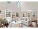 Bright living room with high ceilings, large windows, a cozy sofa, and stylish decor at 2890 Canter Meadow Dr, Cumming, GA 30040