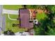 Aerial view of house featuring a long driveway and beautiful landscaping around the property at 2920 Dara Dr, Marietta, GA 30066