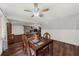 A view of the dining area table with chairs and fireplace beyond at 2920 Dara Dr, Marietta, GA 30066