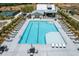 Gorgeous swimming pool with plentiful lounge chairs for relaxing by the water at 5349 Memento Trace, Cumming, GA 30040