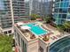 Aerial view of rooftop pool and lounge area in a stunning high-rise complex at 1080 Peachtree Ne St # 2416, Atlanta, GA 30309