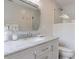 Bright bathroom featuring marble countertops, subway tile shower, and modern fixtures at 12 Valley Forge Nw Pl # 215, Atlanta, GA 30318