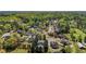 Aerial view of neighborhood amenities including a community pool, the house is pinpointed at 222 Rippling Nw Dr, Marietta, GA 30064