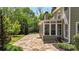 Charming screened sunroom with stone patio and beautiful green surroundings at 222 Rippling Nw Dr, Marietta, GA 30064