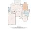First floor plan for a single-Gathering home showcasing the layout and dimensions of the main level at 222 Rippling Nw Dr, Marietta, GA 30064