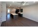 Bright, open-concept living area and modern kitchen featuring an island at 123 Beardon Circle # 159, Atlanta, GA 30316