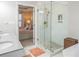 Modern bathroom with a glass-enclosed shower and double vanity at 5713 Brynwood Nw Cir, Acworth, GA 30101