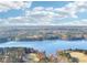 Scenic aerial view of lake and lush landscape, showcasing waterfront property and golf course views at 6048 Golf View Xing, Locust Grove, GA 30248