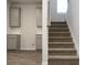 Carpeted staircase provides access to other floors in the home at 663 Egrets Landing Lot #55, Covington, GA 30014