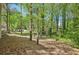 Large backyard surrounded by mature trees offers privacy and a natural setting, providing ample space for outdoor activities at 1316 Sanders Dr, Morrow, GA 30260