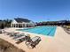 Community pool with several lounge chairs and a covered building at 5515 Allegre Pl, Cumming, GA 30028