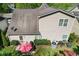 Aerial view showcasing the backyard, patio, and overall layout of the property at 207 Cole Ct, Canton, GA 30114