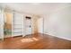 Bedroom includes a stackable washer/dryer and attached bathroom at 2210 Leafmore Dr, Decatur, GA 30033