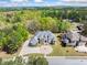 An aerial view showing the home's circular driveway, manicured lawn and mature trees, providing a private setting at 1660 Norris Landing Dr, Snellville, GA 30039