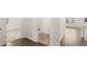 Hallway featuring a blend of plush carpeting and wood-look flooring with multiple access points to rooms at 604 Lobelia Way, Locust Grove, GA 30248
