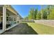 Spacious backyard has a well-maintained lawn, a privacy fence, and a covered patio, offering a relaxing outdoor space at 1835 Wellston Dr, Lawrenceville, GA 30043