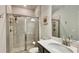 Stylish bathroom with a glass-enclosed shower, modern vanity, and elegant fixtures for a spa-like experience at 1835 Wellston Dr, Lawrenceville, GA 30043