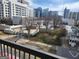 Scenic city view from the balcony overlooking downtown Atlanta at 1075 Peachtree Ne Walk # 506, Atlanta, GA 30309