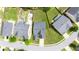 Bird's eye view of a residential property with a well-manicured lawn, privacy fence, and patio at 256 Bollen Ln, Hiram, GA 30141