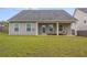 Backyard featuring a covered patio, plush green grass, and privacy fence perfect for entertainment at 256 Bollen Ln, Hiram, GA 30141