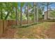 A fenced backyard with trees offering privacy and a serene atmosphere at 4508 Club House Dr, Marietta, GA 30066
