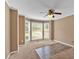 Bedroom features neutral walls, carpet floors and a ceiling fan at 4508 Club House Dr, Marietta, GA 30066