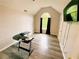 Bedroom featuring vinyl floors, a vaulted ceiling and arched window at 4590 Galleon Xing, Decatur, GA 30035