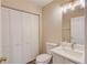 Cozy bathroom featuring updated vanity, modern fixtures, and ample storage space at 11205 Abbotts Station Dr, Duluth, GA 30097