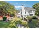 Spacious backyard featuring a large manicured lawn and mature trees at 1490 Rivershyre Pkwy, Lawrenceville, GA 30043