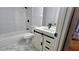 White bathroom featuring an updated vanity and tub at 2388 Lawrenceville Hwy # D, Decatur, GA 30033