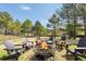 Backyard fire pit with chairs and manicured lawn for Gathering fun and outdoor enjoyment at 220 Alcovy Reserve Way, Covington, GA 30014