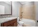 Bathroom featuring a vanity with granite countertop and tile shower and tub combo at 3039 Malbec Vly, Acworth, GA 30101