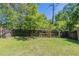 View of the fenced in backyard with lots of trees at 2212 Butner Sw Rd, Atlanta, GA 30331