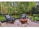 Cozy backyard patio with comfortable chairs and a fire pit, perfect for outdoor gatherings at 12370 Preserve Ln, Johns Creek, GA 30005
