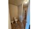 Modest bathroom with toilet, shower/tub, and patterned tile flooring at 1750 Stone Meadow Rd, Lithonia, GA 30058