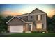 Charming two-story home with attached garage, a mix of brick and siding, and a beautifully landscaped front yard at 7224 Lacey Drive- Lot 126, Douglasville, GA 30134