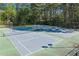 Well-maintained tennis courts surrounded by lush greenery, offering recreational opportunities at 1035 Bridle Path Dr, Lawrenceville, GA 30045