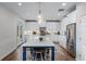 Modern kitchen featuring a large island, stainless steel appliances, and plenty of cabinet space at 235 South St, Buford, GA 30518