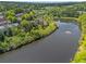 Beautiful aerial view showcasing the lake, lush landscaping, and well-maintained homes at 1723 Highlands Se Vw, Smyrna, GA 30082