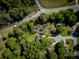 This home is an aerial view of a neighborhood with tree coverage and access to nearby roads at 20 Old Oak Ct, Covington, GA 30016